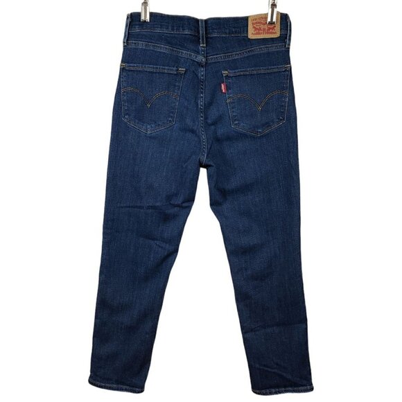 LEVIS 724 Women's Sz 27 High Rise Straight Crop Dark Blue Wash Red Tag EUC - Picture 3 of 12